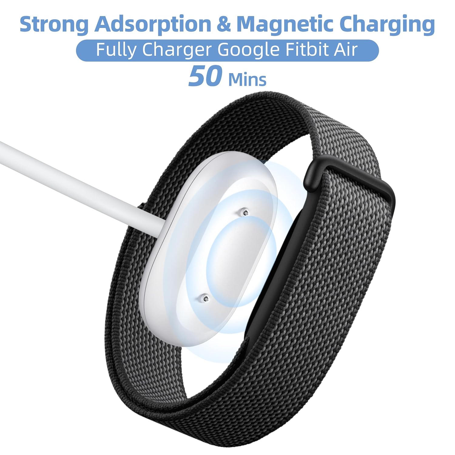 TOAOB Charging Cable Compatible with Fit-bit Air: USB-C Magnetic Fast Charger Cord - Portable Replacement Charger for Fitness/Travel/Home/Office - Not Adapter - 3.3 FT (1 m)