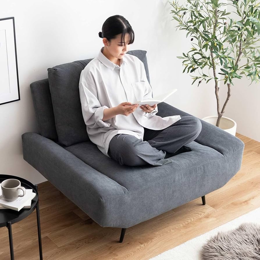 Amazon｜家具350 一人掛け ソファー 幅109 コーデュロイ ブラック