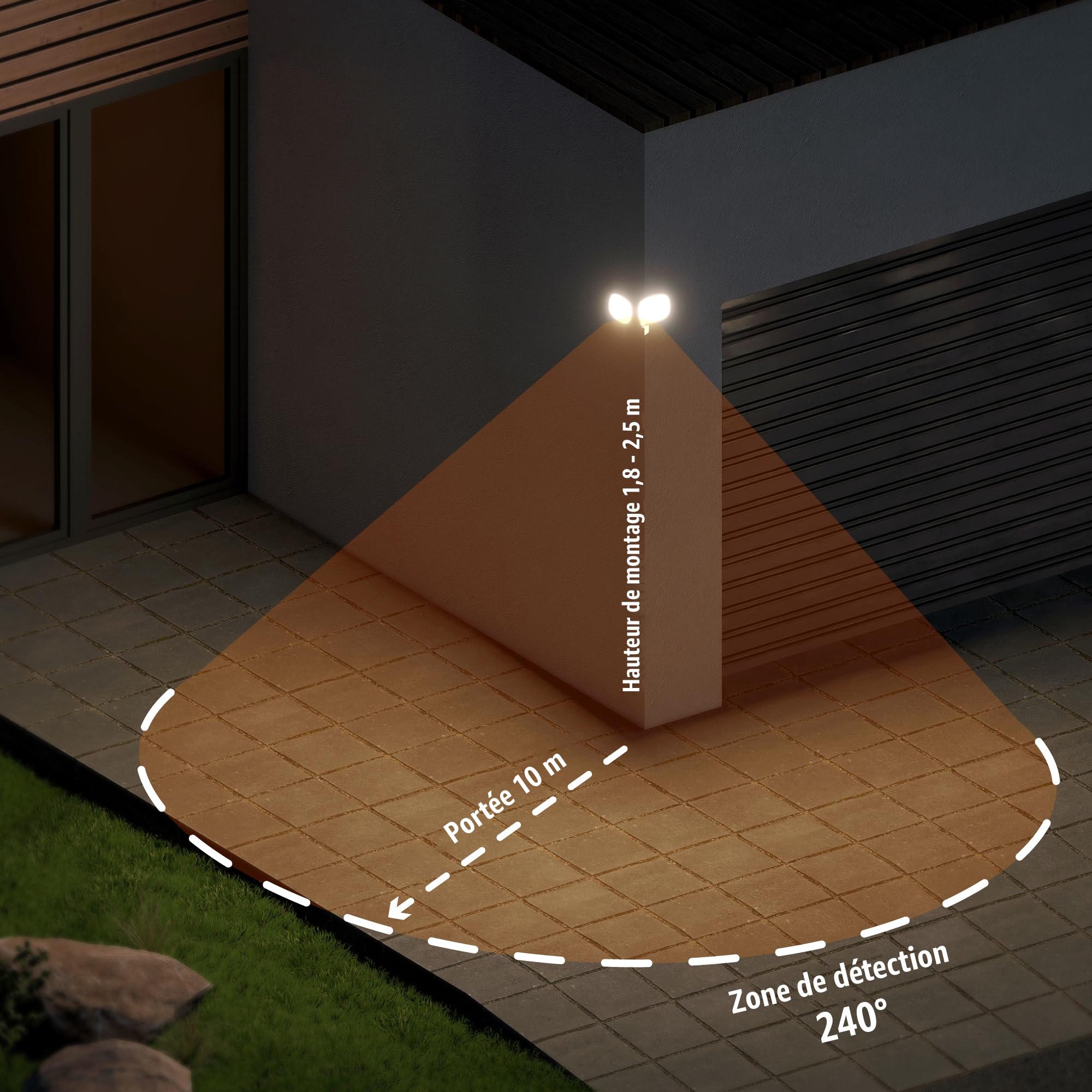 SSC-LUXon NORSU applique murale extérieure LED Up & Down double tête