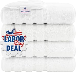 American Soft Linen 100% Cotton Luxury Turkish Towels, 4 PC Bath Towel Set