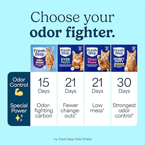 Miniatura 9 de Fresh Step Arena para gatos aglomerante, para varios gatos, control de olores de larga duración con carbón activado, fórmula baja en polvo, 14 libras