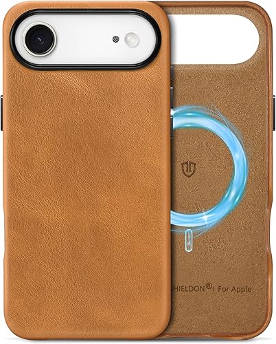 Vista 47 de SHIELDON Funda de cuero genuino para iPhone 17 Pro Max de 6.9 pulgadas 2025, compatible con Magsafe, carga inalámbrica magnética, ajuste delgado