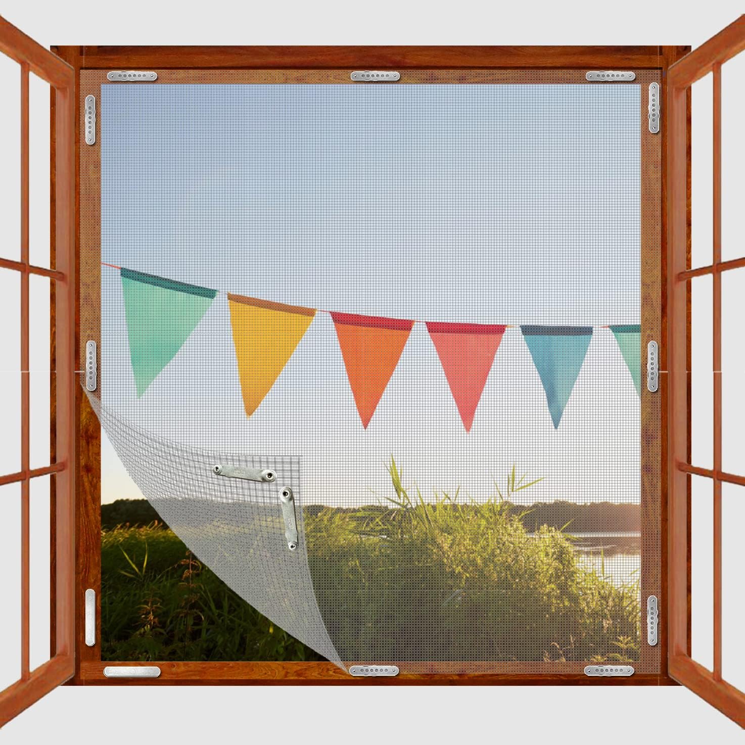Fliegennetz Fenster Magnet 225x150 Cm - Vollmagnetisches Insektenschutzgitter Für Türen & Fenster