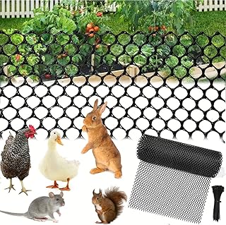15.7IN x 10FT Plastic Wire Mesh Fence Chicken Mesh Fence for Dogs, Rabbits & Poultry - Chicken Netting - Plastic Fencing & Garden Netting Solution Snake Barrier - Balcony Netting for Pets