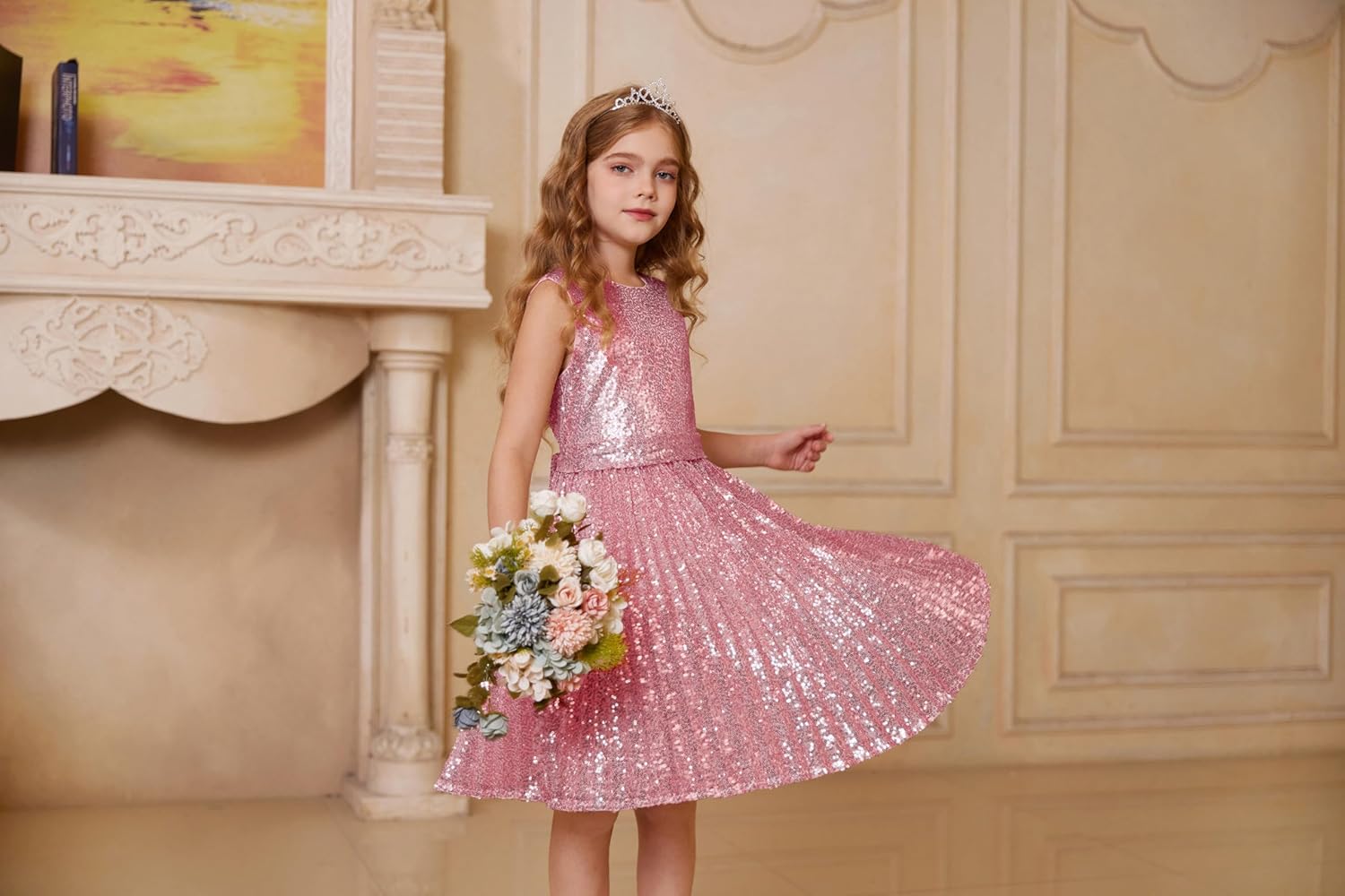 GRACE KARIN Girls Sequin Dress Sleeveless Prom Party Formal Graduations Fancy Tween Girls Dresses Size 5-12 - Image 4