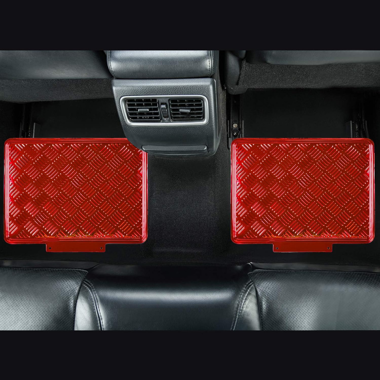 August Auto All Weather Aluminum Universal Fit Car Floor Mats Fit for Sedan, SUVS, Truck and Vans Set of 4 (Red)