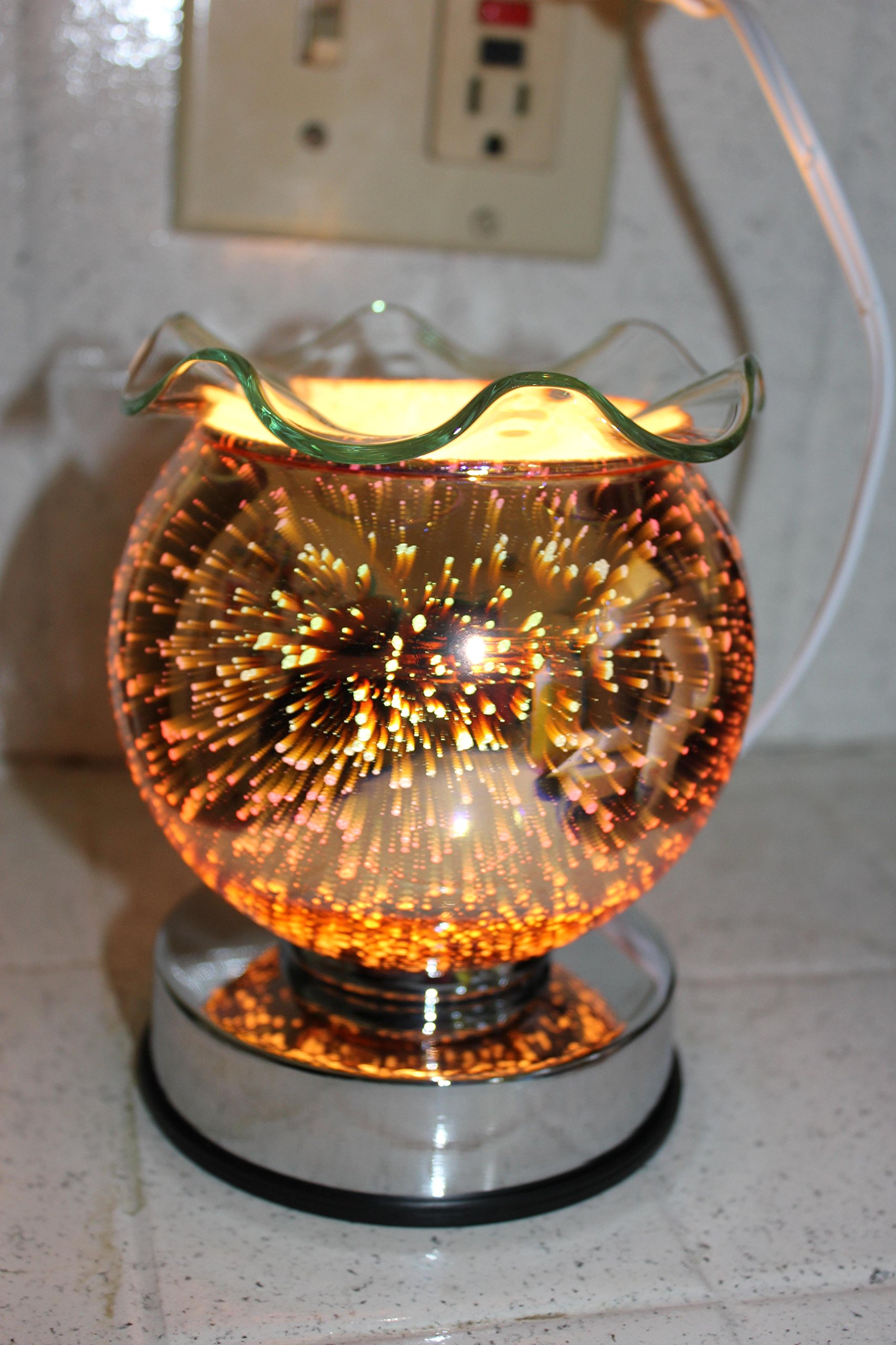 Navillus - 3D Fireworks Touch Lamp - Globe Shape, Beautiful design, oil warmer with dimmer in Multicolors color