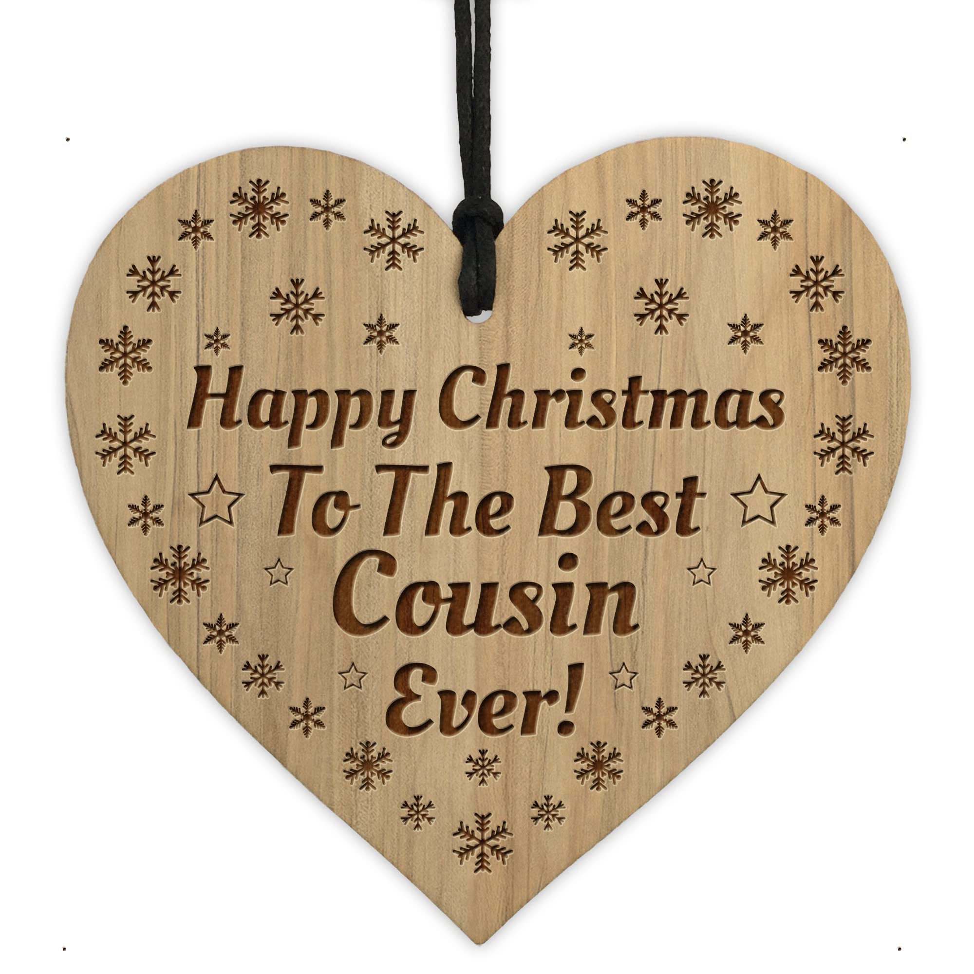 Red Ocean Christmas For Cousin BEST COUSIN GIFT Engraved Heart Gift For Him Her
