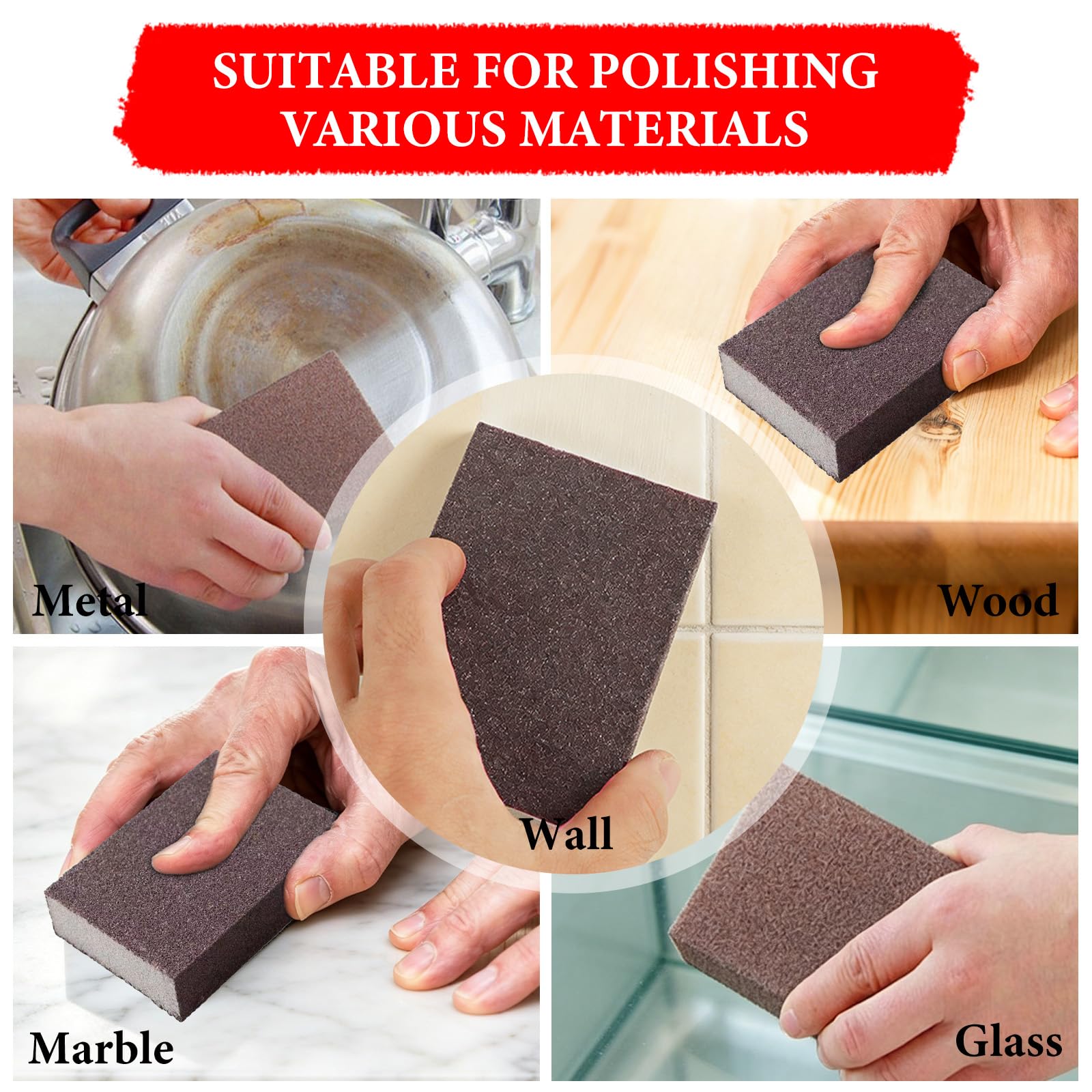 Qivine Kit Spatola per Stucco, 40cm Spatole per Stucco con Rullo per Stucco & Asta Telescopica in Acciaio Inossidabile da 2 m & 2 Blocchi di Sabbia per Intonacare Pareti e Soffitti