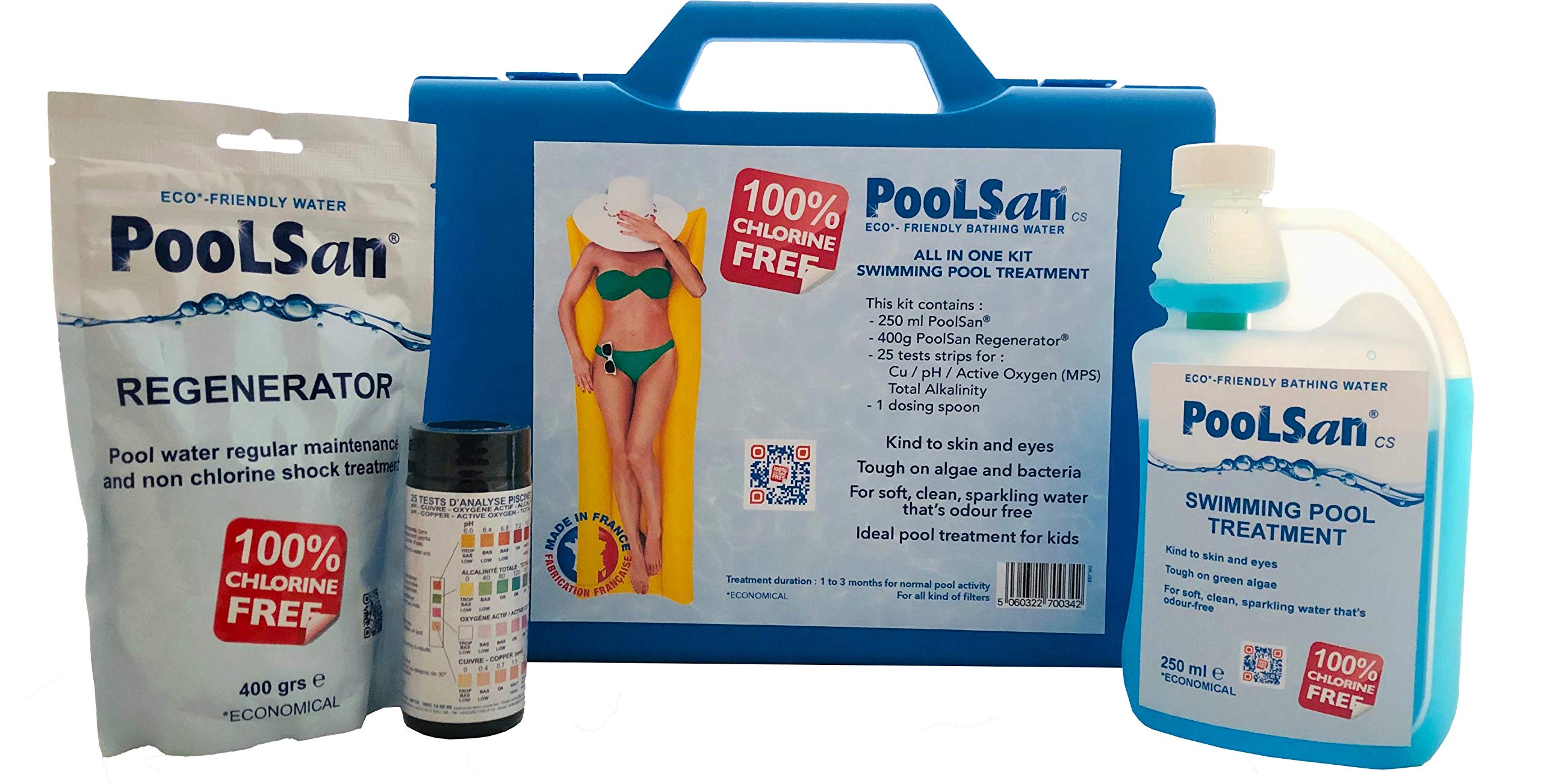 Kit d'entretien Piscine - sans Chlore - 5 à 20 m3 - Marque BSI/PooLSan