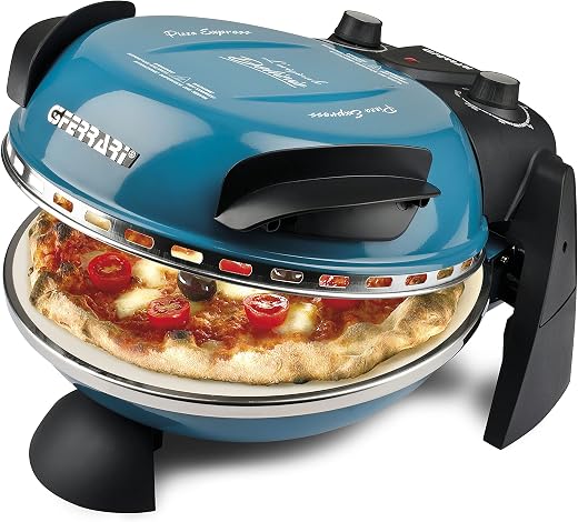 G3 Ferrari G10006 Pizza Express Delizia, Forno Pizza, 1200 W, 400°C, Pizza fragrante in 5 minuti, Ricettario incluso, Blu