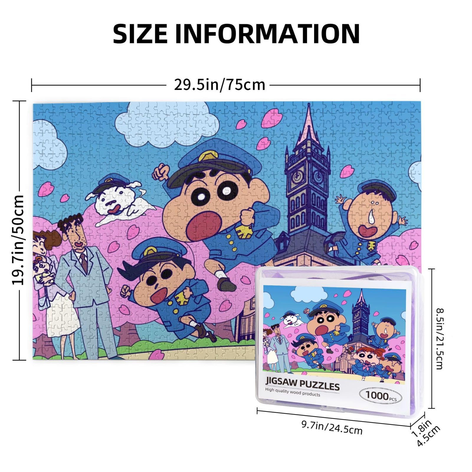 Amazon.co.jp: 1000 Piece Jigsaw Puzzle, Crayon Shin-chan, Wooden