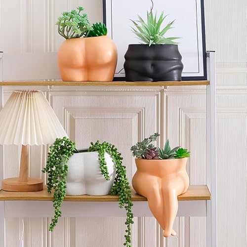 Miniatura 5 de Macetas corporales maceta de cerámica con agujero de draniage para plantas de interiorexterior, maceta para decoración del hogar, maceta blanca