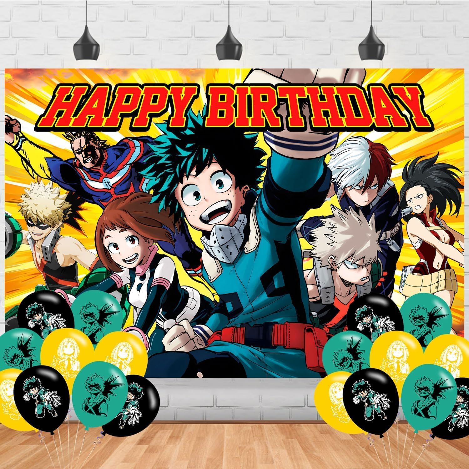 karg Academia of My Hero Party Supplies5x3FT,My Hero 4 Backdrop,Academia of My Hero Theme Happy Birthday Party Banner for Boys and Girls Academia Party Decoration