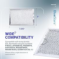 Vista 2 de BlueStars WB06X10309 WB06X10359 - Filtro de grasa para microondas de repuesto de 7.64 x 5.12 pulgadas, compatible con microondas G.E LG Kenmore