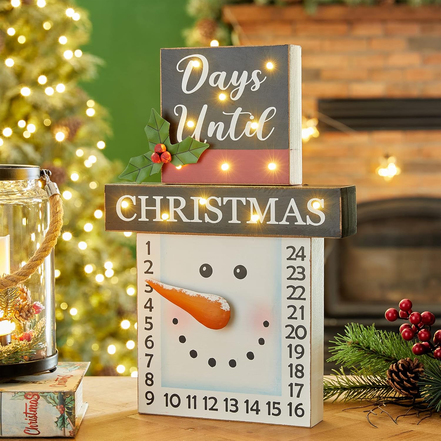 Buy Glitzhome 15h Wooden Christmas Snowman Countdown Advent Calendar For The Holidays Table Decoration Days 24 Days Until Christmas Countdown Online In Kuwait B09hkm6wj2
