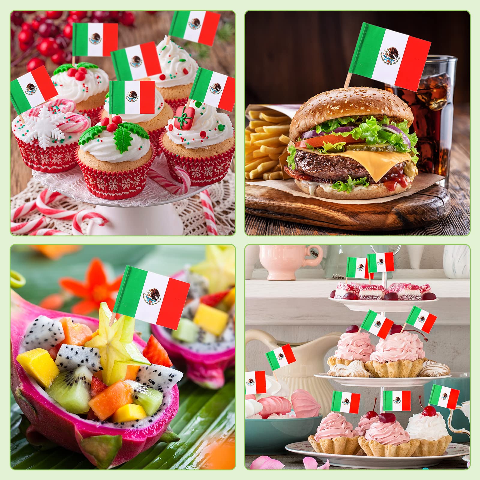 Flag Toothpicks JAVD CYPS 100 Pcs Mexican Toothpick Flags, Small Mini Stick  Cupcake Toppers Mexican Flags Country Picks Party Decoration Celebration  Cocktail Food Bar Cake Flags Mexico Flag, image size:1600x1600