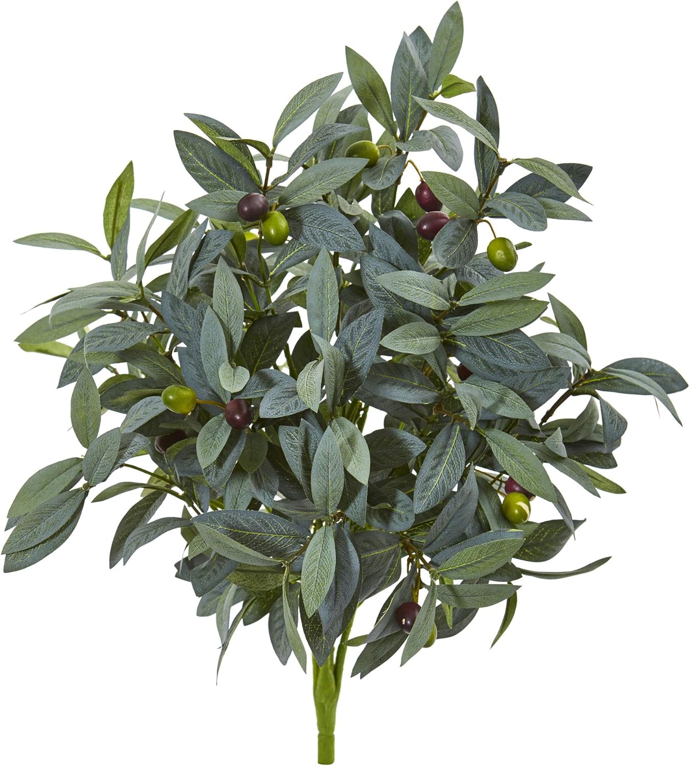 Nearly Natural 21in. Olive Bush with Berries Artificial Plant (Set of 3)