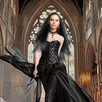 Voile Noir, Voile Gothique D'Halloween, Bandeau En Voile Noir Pour Cosplay Pour Filles Et Femmes, Accessoires De Cheveux Pour Filles Et Femmes Aezon