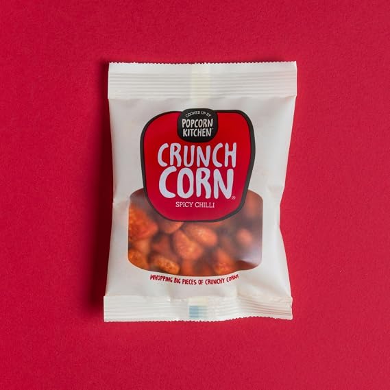 Crunch Corn Snack Bags, Peruvian Giant Corn, Vegan, Gluten Free, 30g, 12 Pack (SpicyChilli)