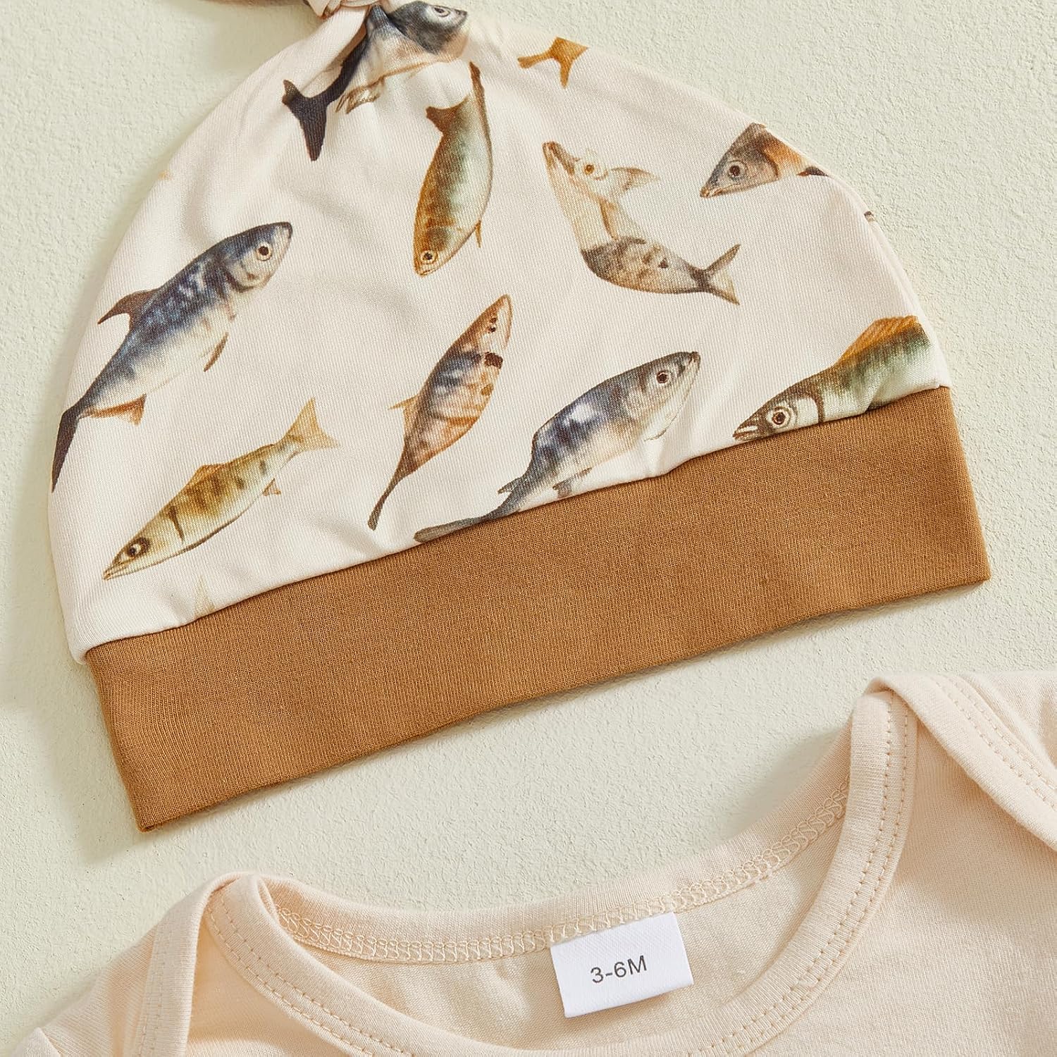 Newborn Infant Baby Boy Fishing Outfit First Birthday Clothes Short Sleeve Romper + Pants + Hat 3Pcs Set