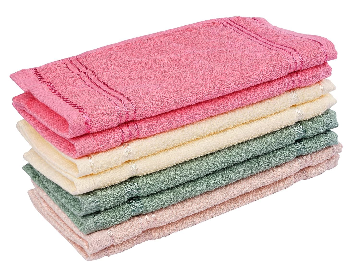 My E Shop Cotton Face Towel Hand Towel Soft, 25x25 cm (Set of 6, Multicolor) | Quick Dry, Small Size Travel Friendly | Home and Kitchen Use-image-37