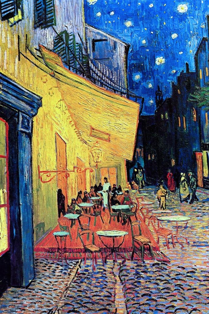 Vincent Van Gogh Cafe Terrace At Night Van Gogh Wall Art Impressionist Painting Style Cafe Town Wall Decor Landscape Night Sky Poster Starry Night Decor Fine Art Cool Wall Decor Art Print Poster 12x18