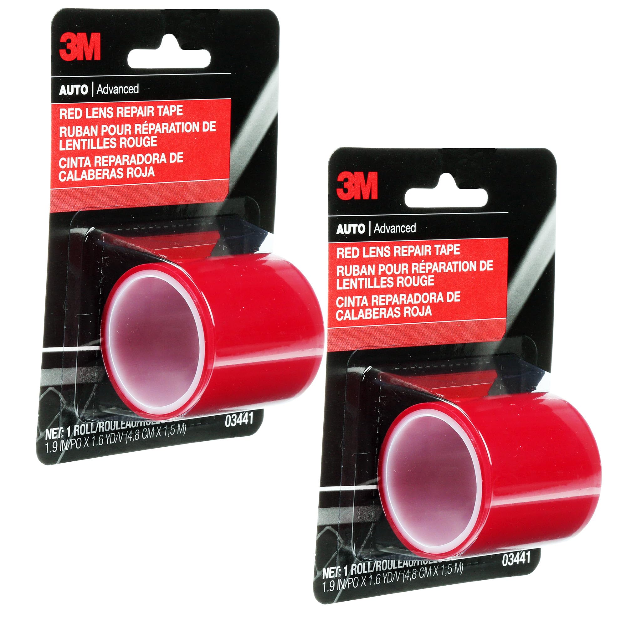 3M Red Lens Repair Tape, 03441, 1.875 in x 60 in, 2-Pack
