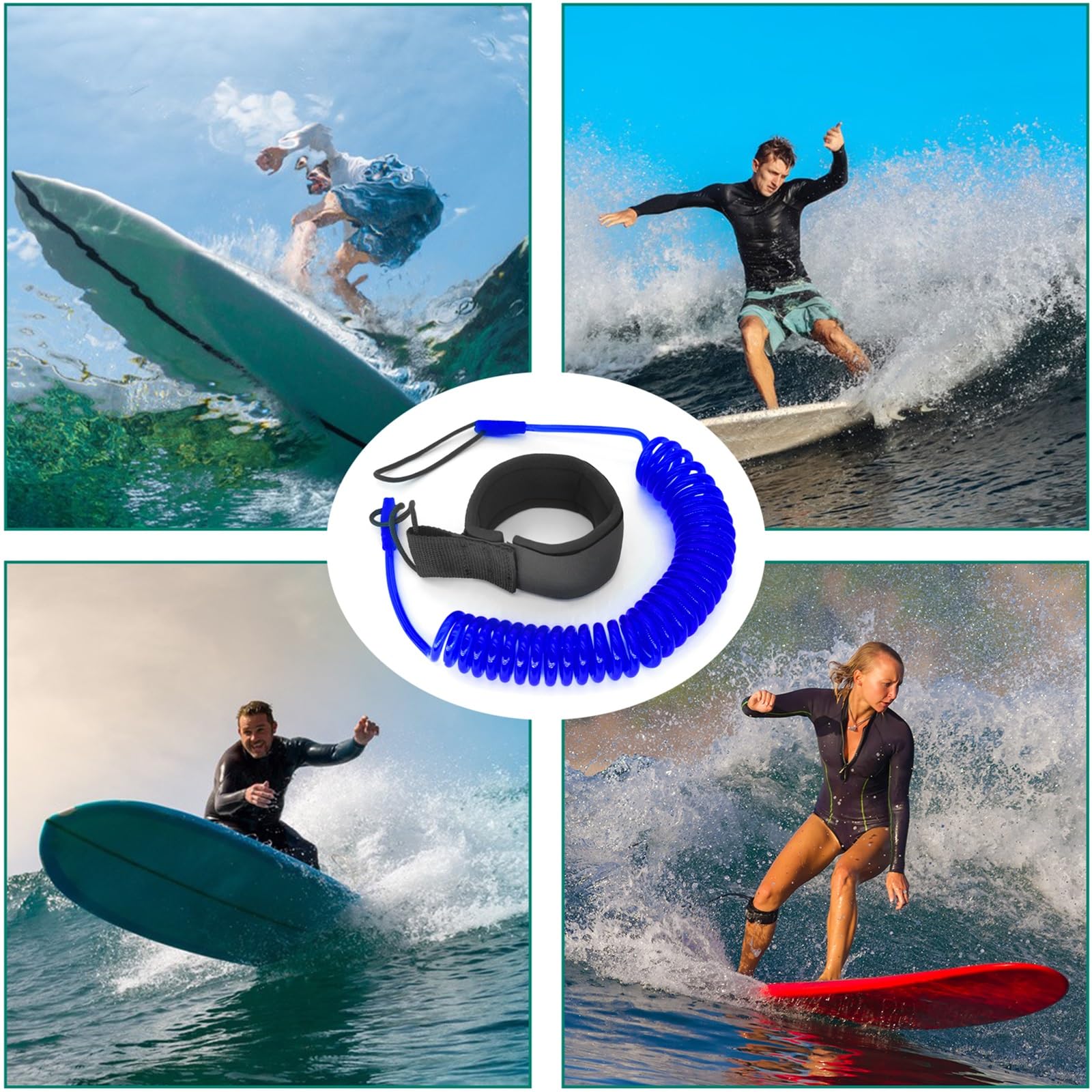 Leash Rétractable Paddle Leash Paddle Surf MAJOYLIFE 10 Pieds - Lanière Sécurité SUP Kayak Orange Leash Sup 10 Pieds