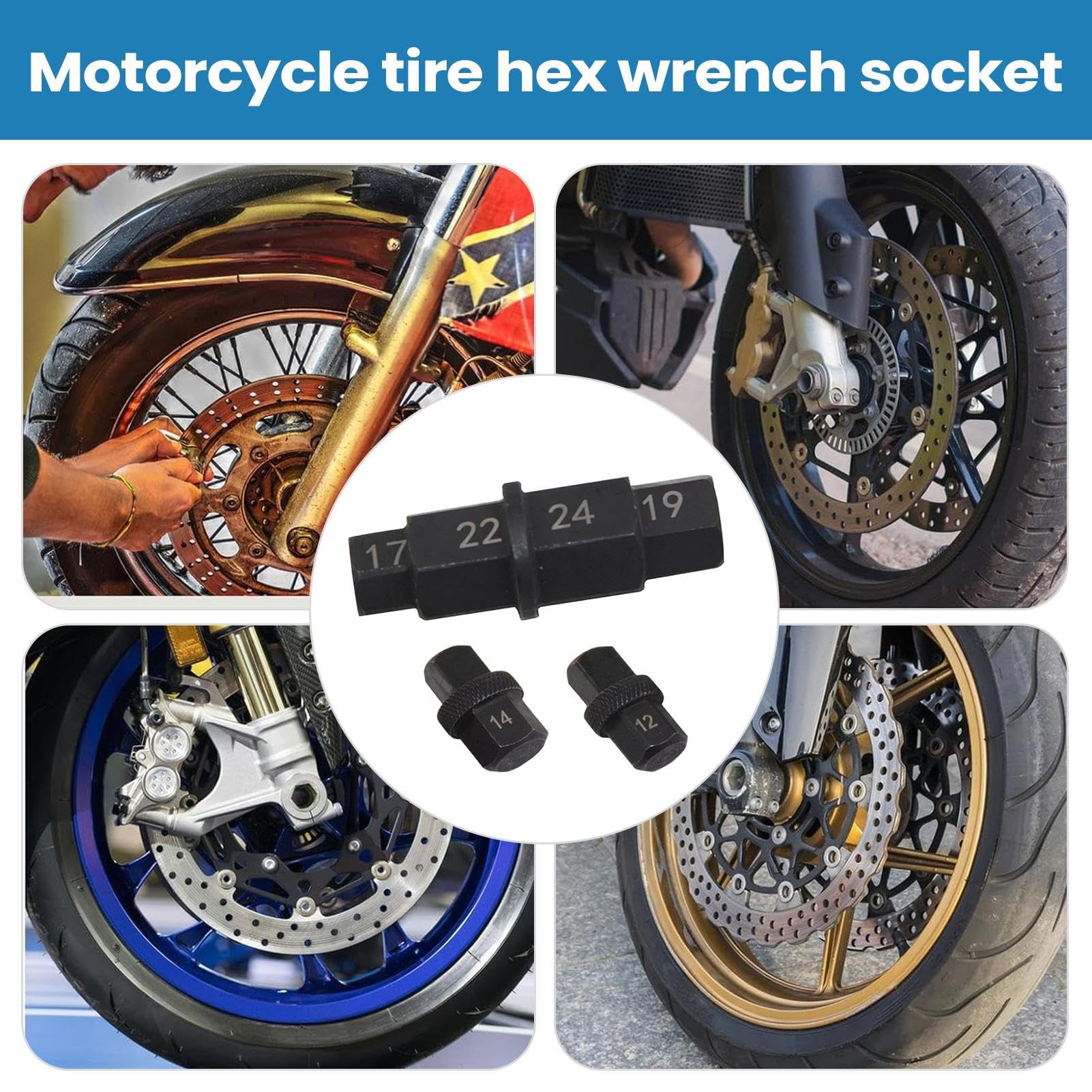 Asse Esagonale per Moto 12-24mm Universale Compatta Portatile