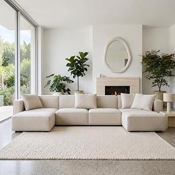 Acanva Zola Modular Sectional Living Room Sofa Set, U-Shape