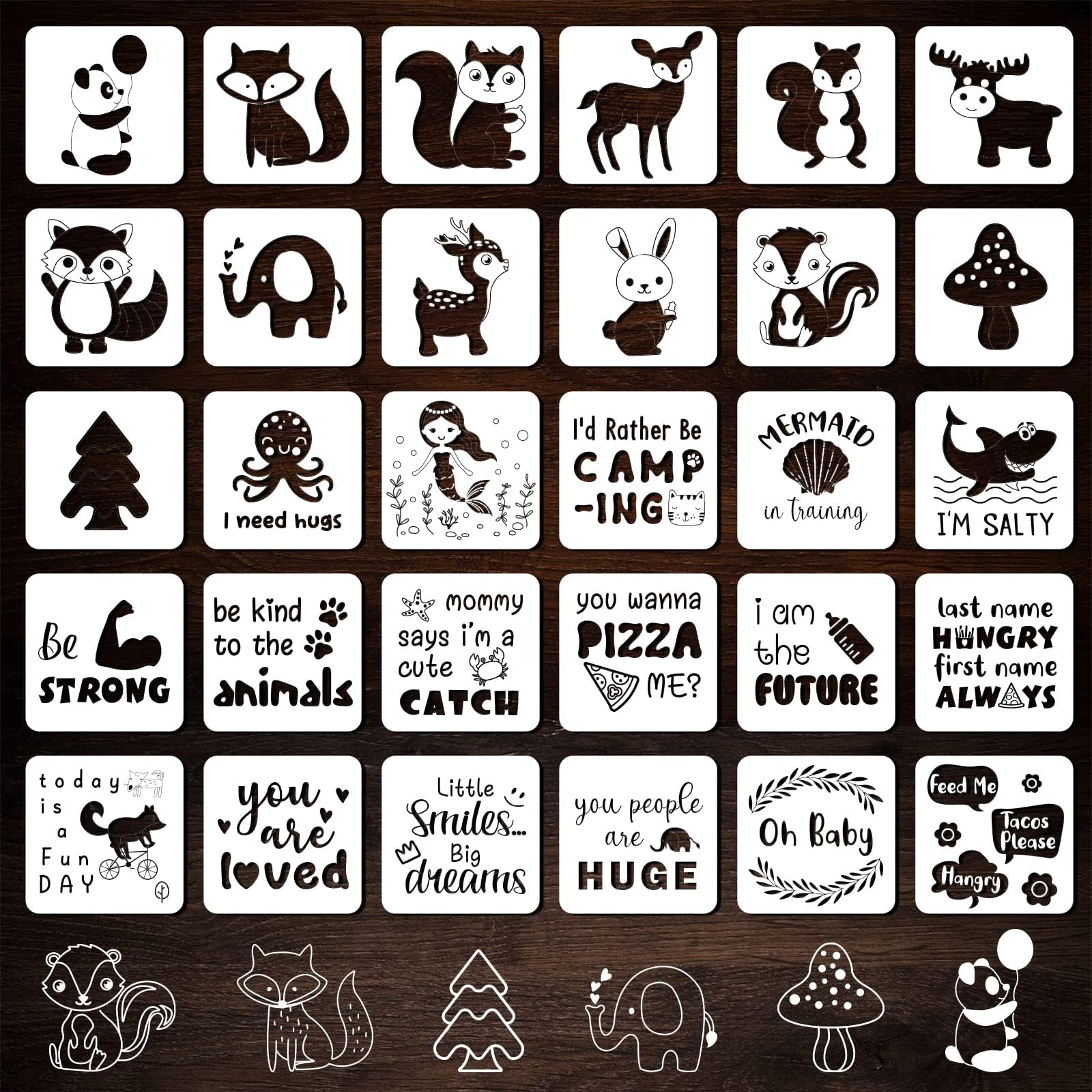 16 Pieces Baby Shower Stencils for Painting Cute Onesie