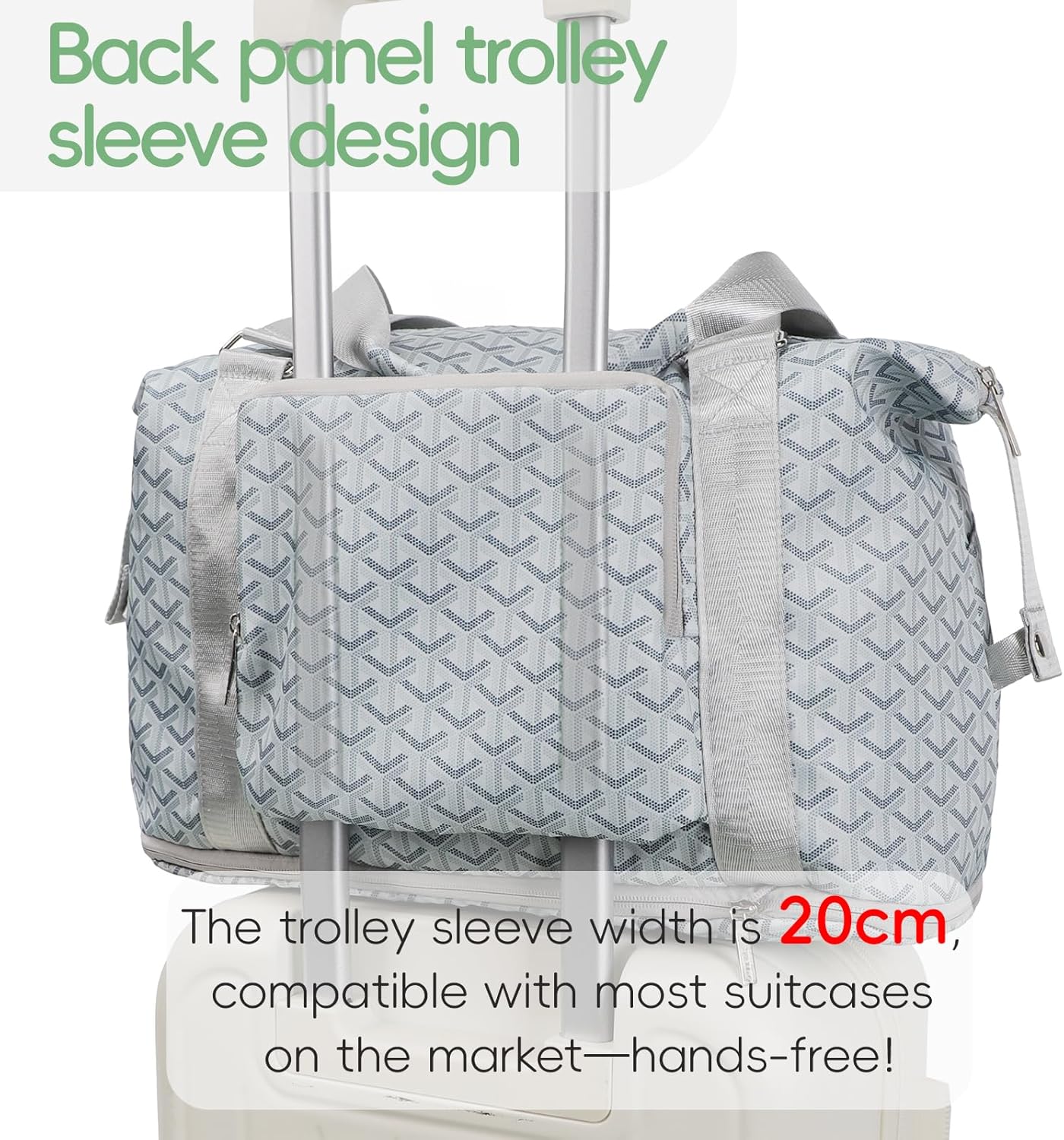 TINYAT Expandable Travel Duffle Bag Foldable Personal Item Travel Bag 32L Gym Bag for Women Weekender Carry On Overnight Tote