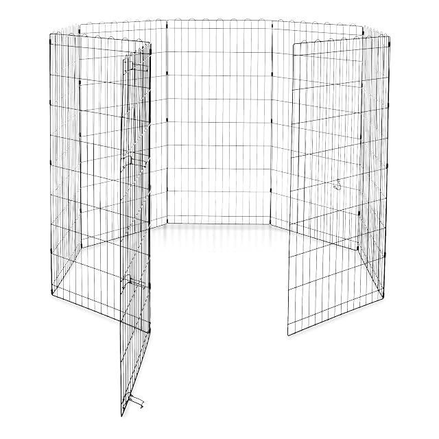 Foto 3 de 4 de Amazon Basics - Parque de metal plegable para perros y mascotas de 122 cm, sin puerta
