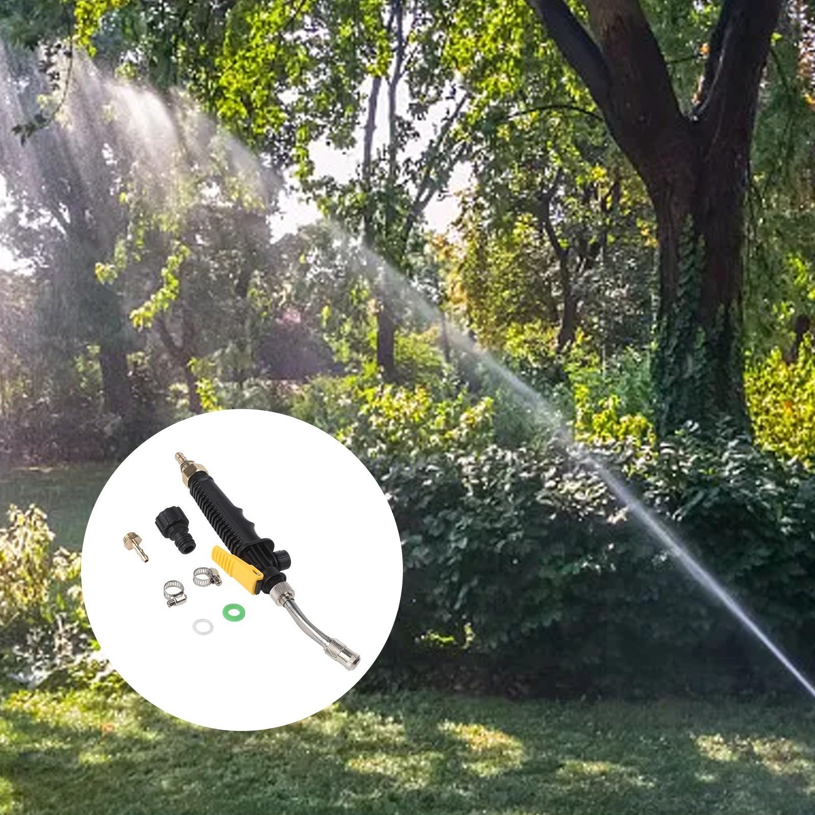 Lanza rociadora de Acero Inoxidable, caudal de Agua a Alta presión Ajustable con Conector de latón, diseño a Prueba de Fugas para riego de Jardines y Lavado de Coches (30 cm).
