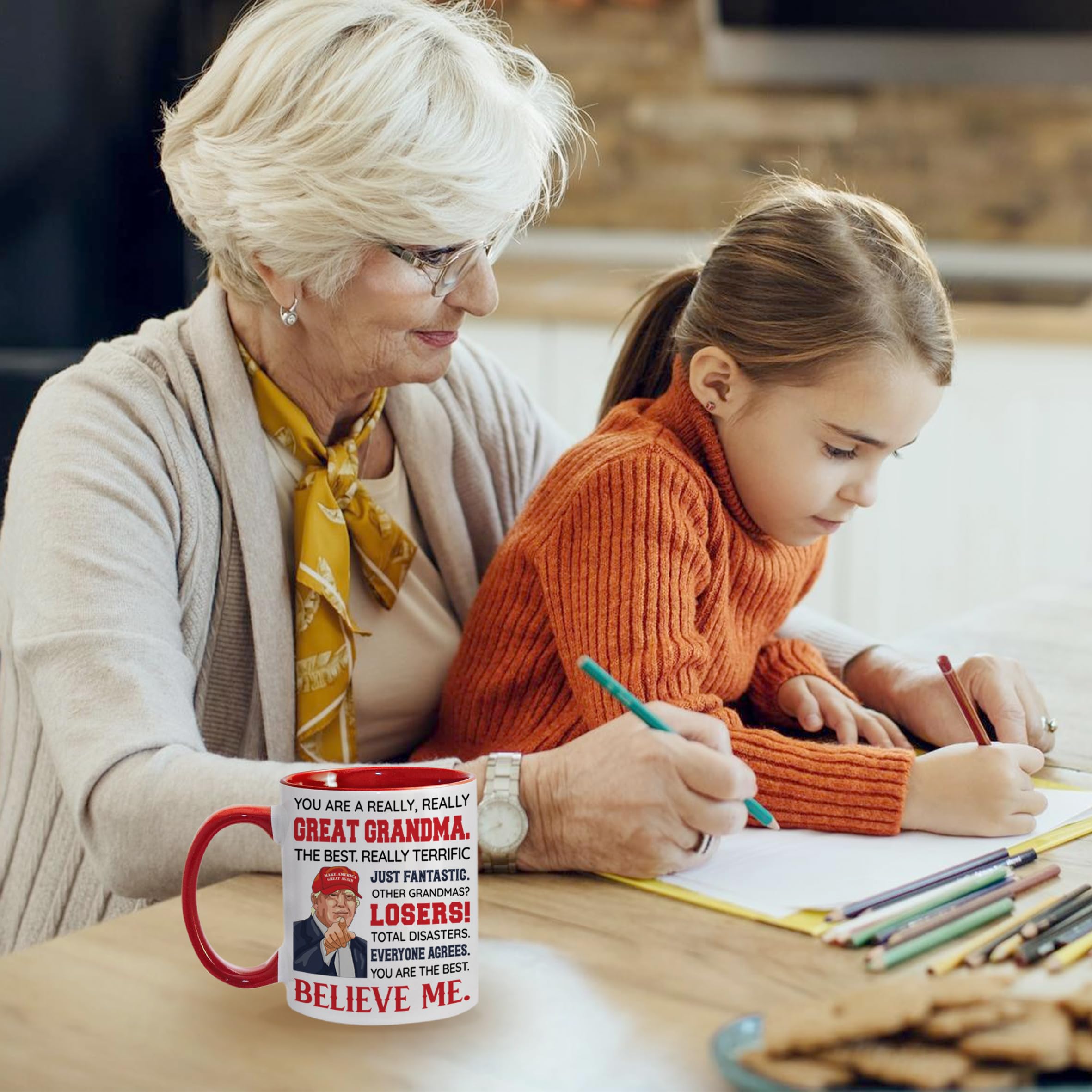 Taza de cerámica con la frase "Best Grandma Ever", regalos para abuela de nieto, nieta, nietos, nietos, regalos divertidos para abuela, día de la madre, regalo de cumpleaños para abuela, taza