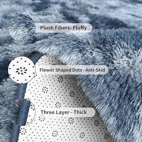 Vista 25 de FlyDOIT Alfombras de área grande para sala de estar, alfombra peluda marfil de 4x6 pies, alfombras mullidas de felpa ultra suave, alfombras peludas