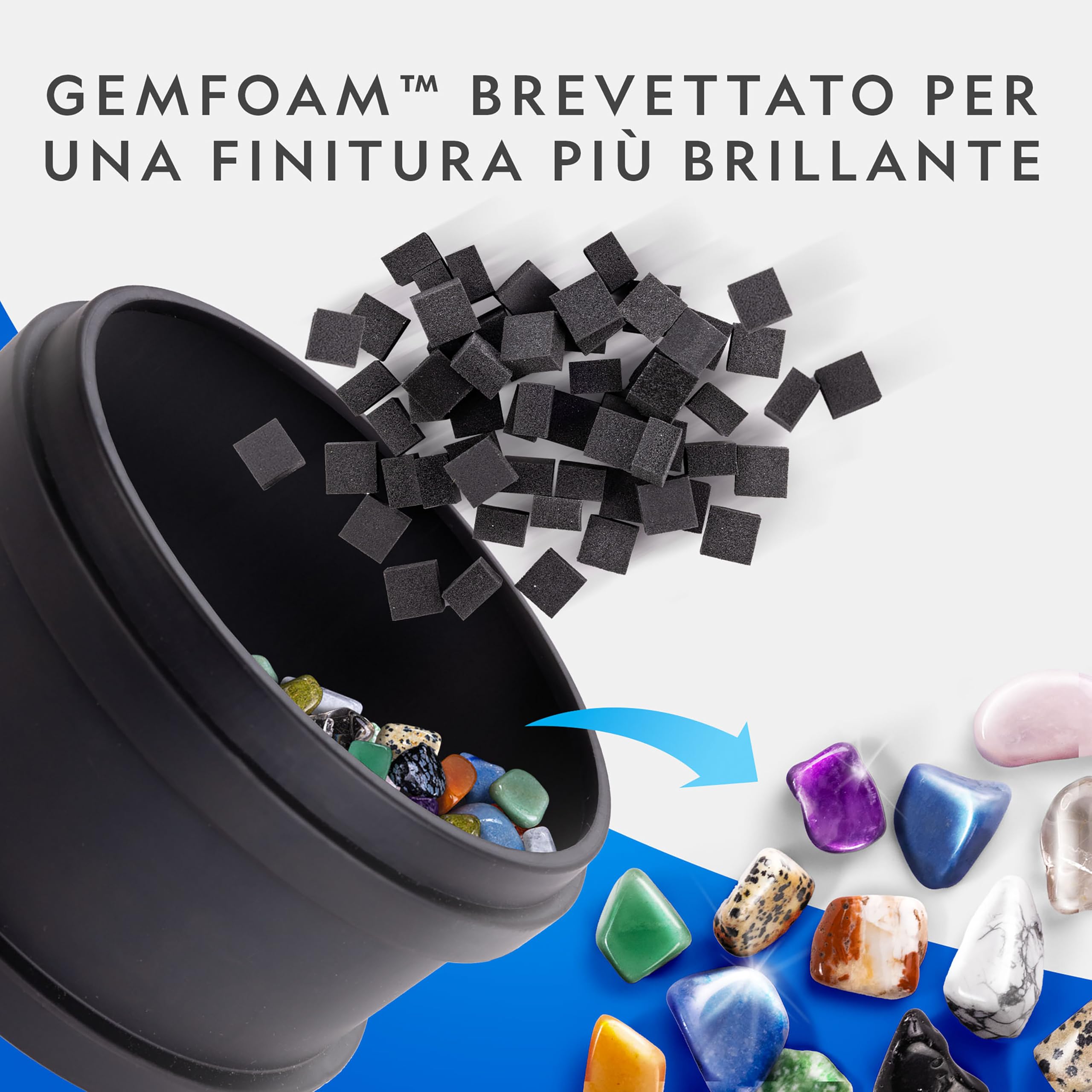 NATIONAL GEOGRAPHIC Kit di Tumbler per Pietre – Tamburo da 1,36 kg con Motore a 3 Velocità e Timer da 9 Giorni, Pietre Grezze, Abrasivi, GemFoam, Kit Educativo per Adulti e Bambini
