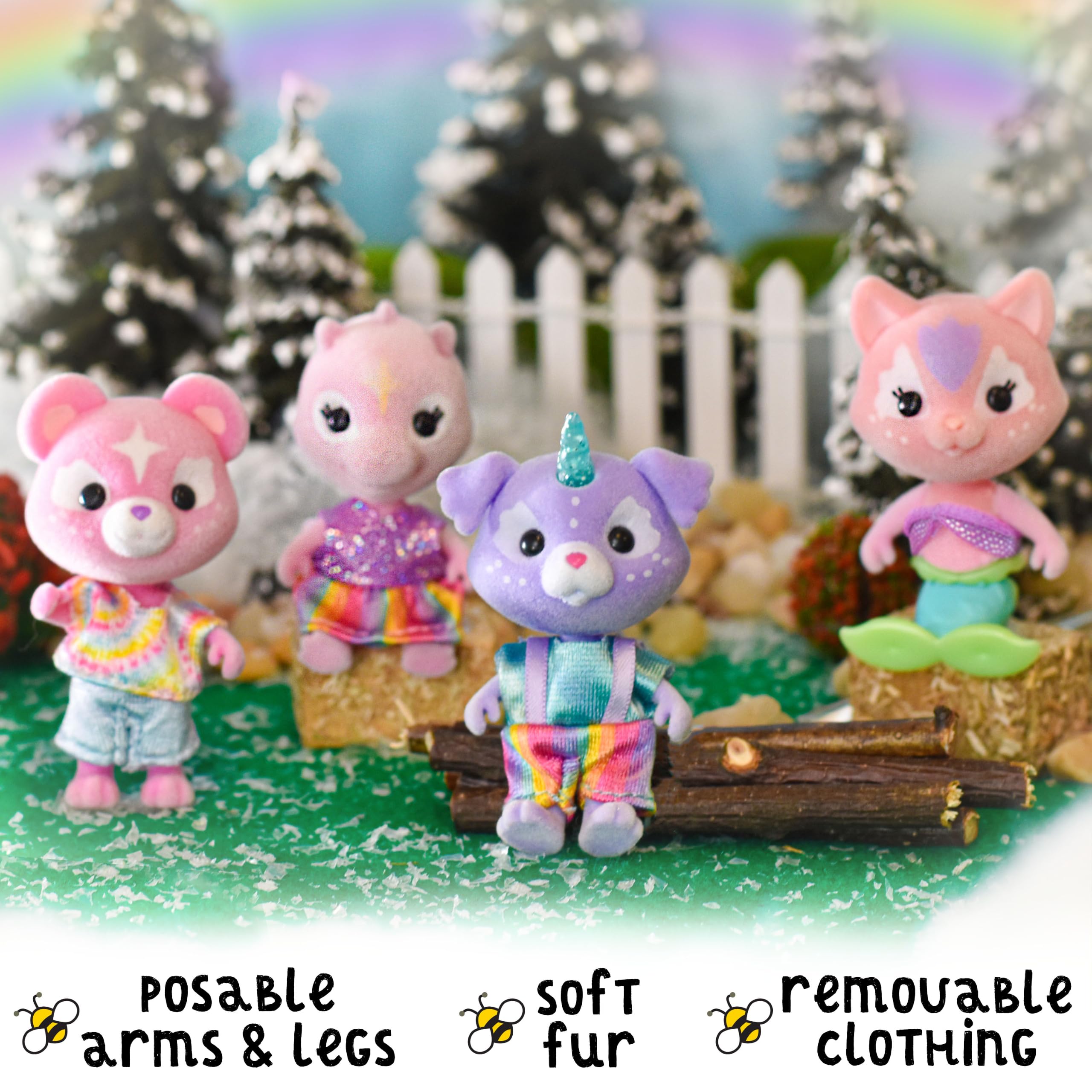 Amazon.com: Honey Bee Acres Rainbow Ridge Pals - 9 Mini Flocked