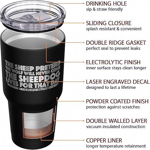 Vista 281 de We The People Holsters - Vaso térmico de 30 onzas, Únete o Muere, Negro