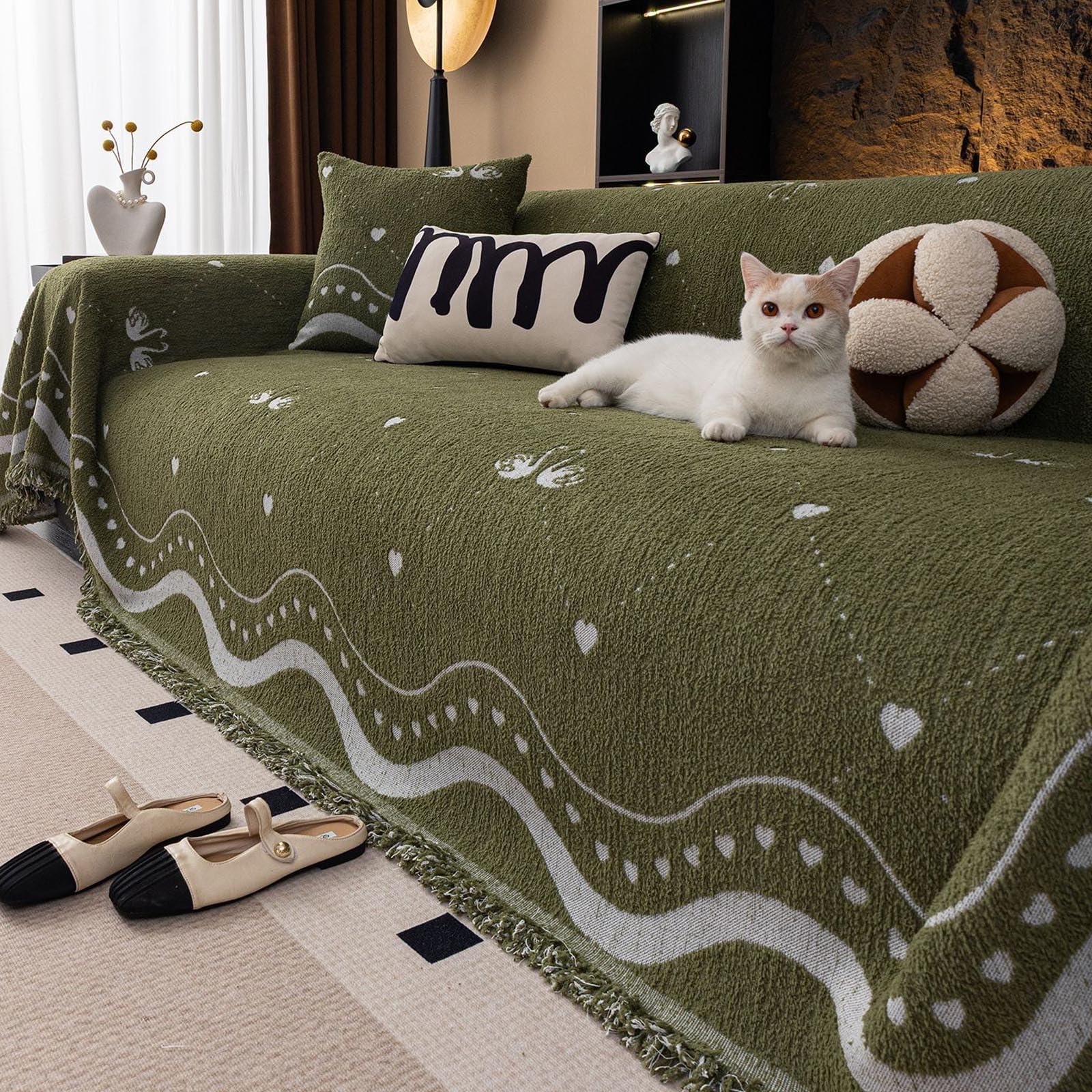 Housse de canapé contre les taches et griffures tapis peluche doux