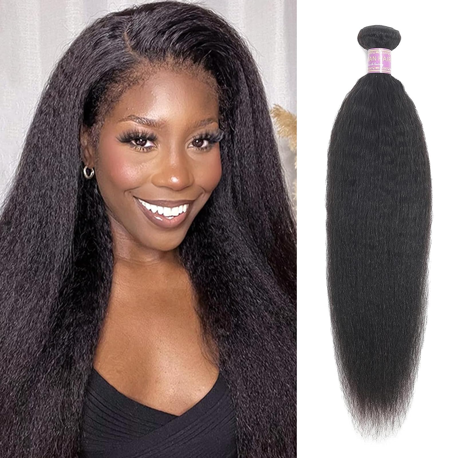 10S Virgin Yaki Hair Extensions, Flawless Quality, Ready to Wear Amazon.com : Kinky Straight Human Hair 1Bundles 10Inch Yaki  main image 2
