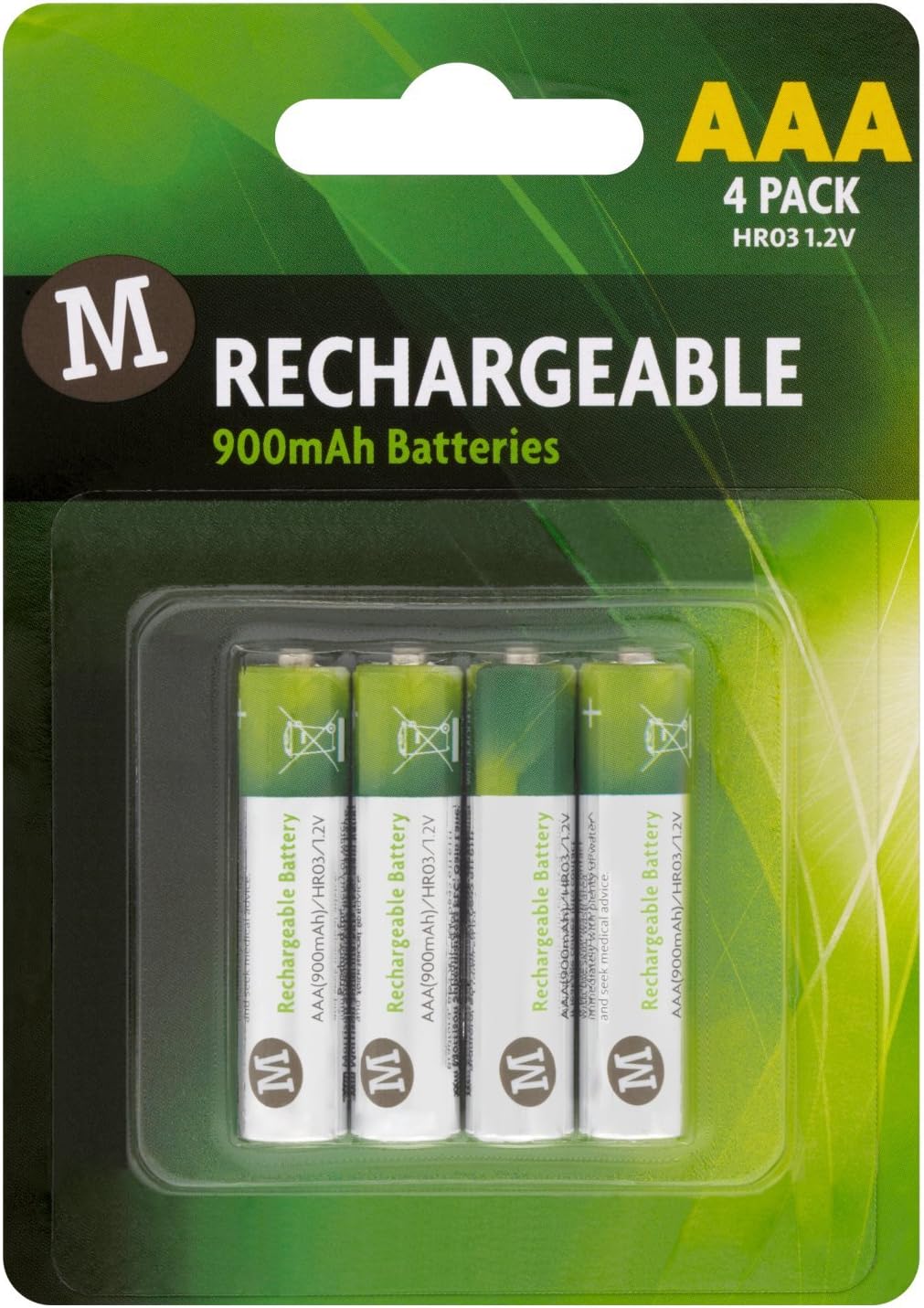 Morrisons Rechargeable AAA Battery, Pack of 4