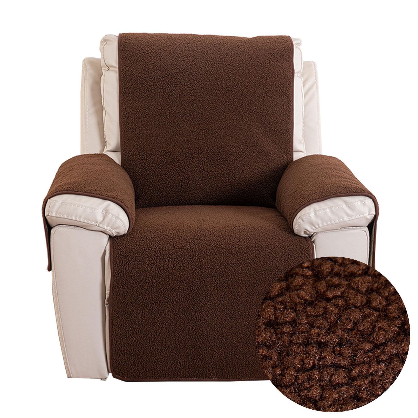Funda para sillón reclinable de terciopelo y lana de cordero premium S