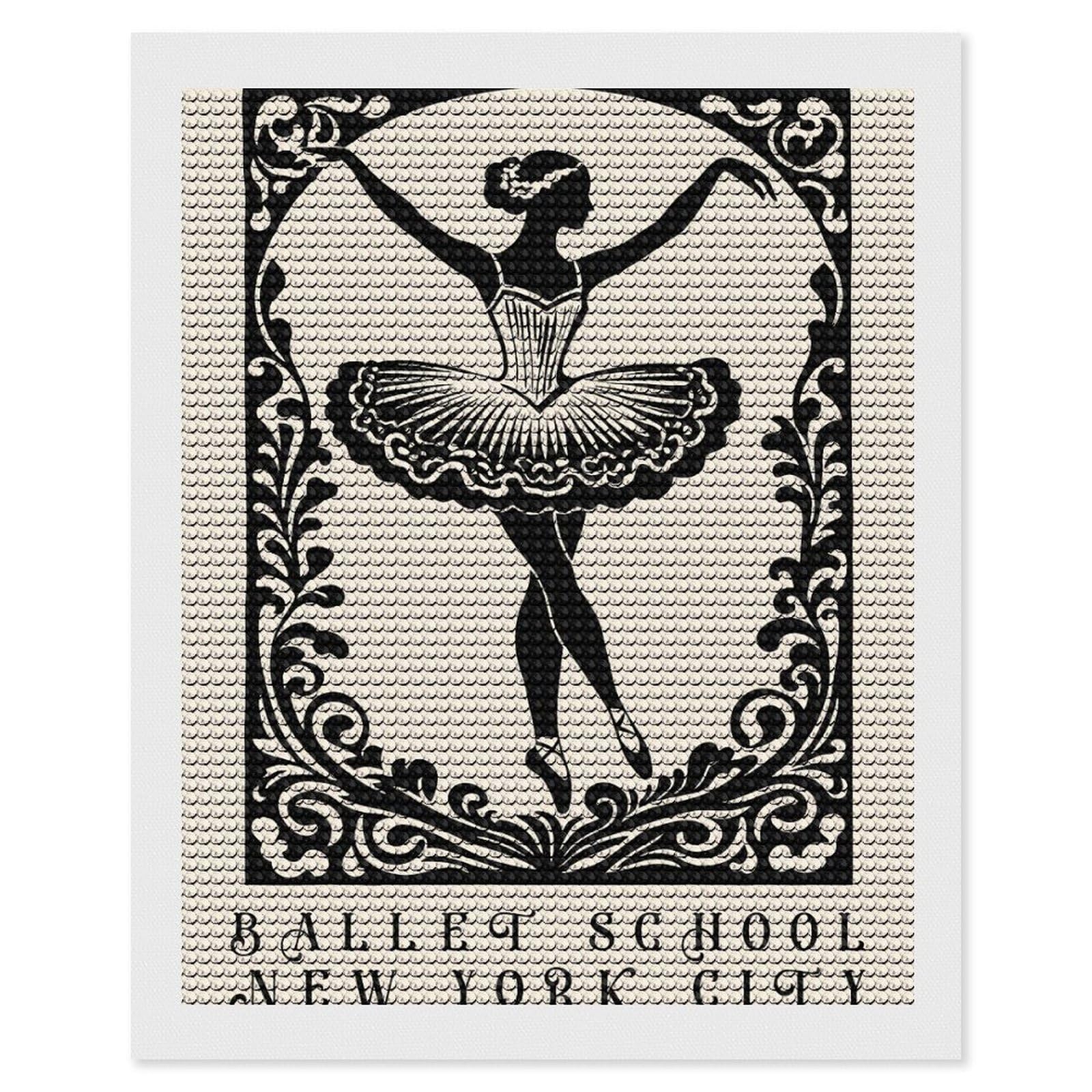 Junmoney Ballet School New York City Diamond Art Canvas 16"x20", Easy Handmade Project, Complete Accessories, Bedroom Decor, Birthday Gift