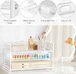 Subekyu 3 Tier Letter Tray Paper Organizer with Handle, 1 PC Sliding Tray, White Metal Mesh Desk File Folder Paper Sorter Organizer for Home Office School Desk Supplies Organization Storage