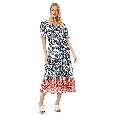 Tommy Hilfiger Puff Sleeve Floral Maxi Dress Women
