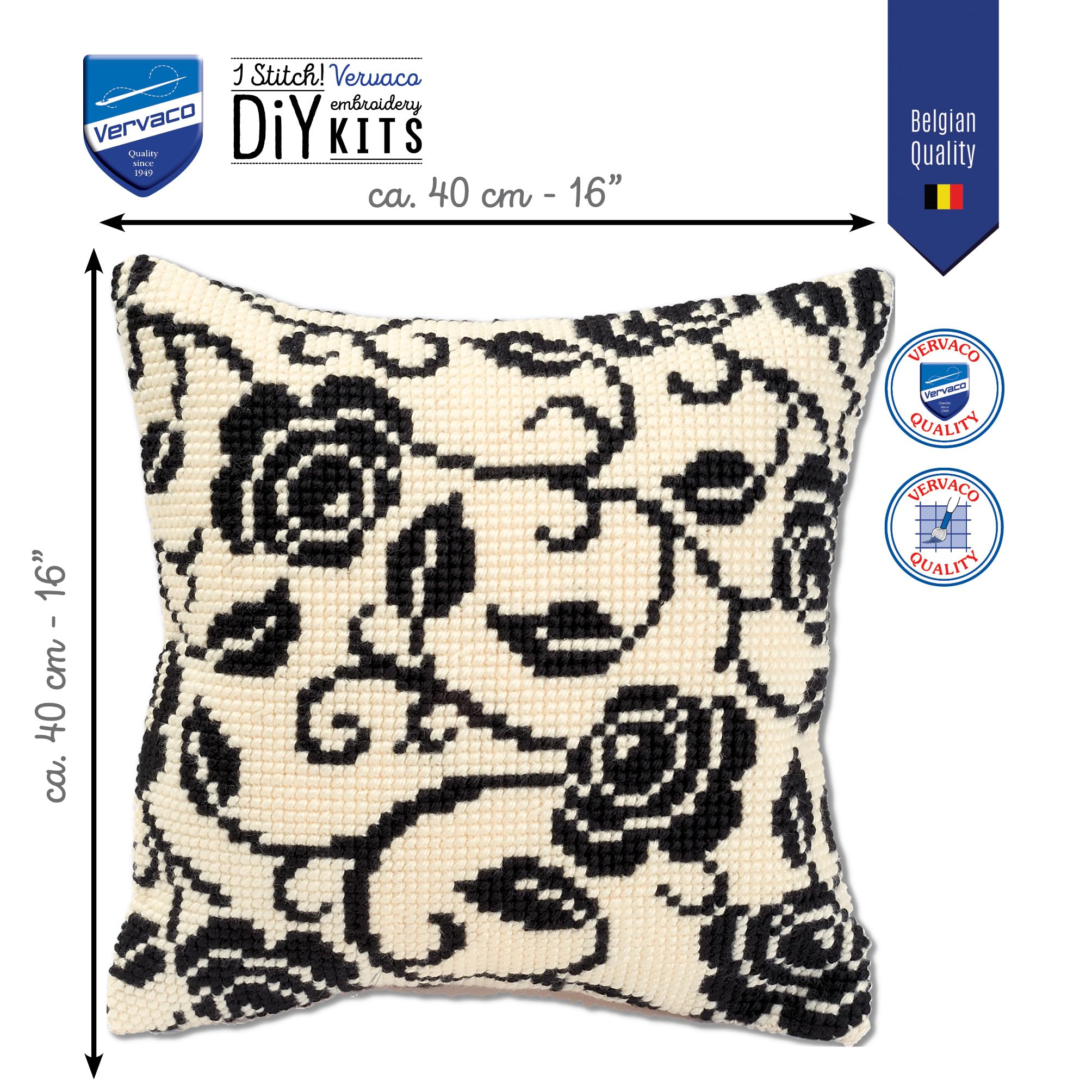 Vervaco Kit coussin au point de croix Roses mystérieuses 1200942 Multicolore