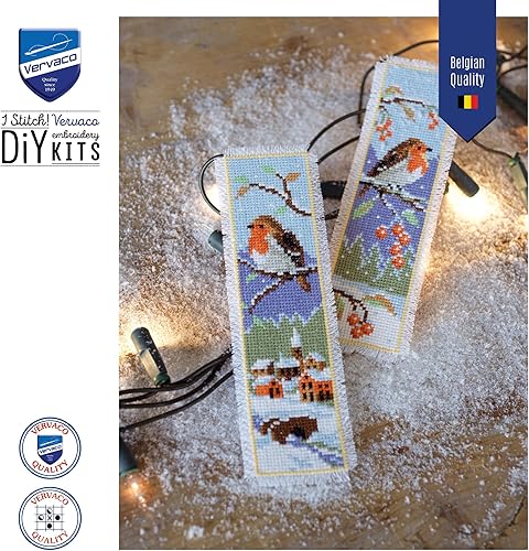 Miniatura 5 de Vervaco Kit de marcapáginas de punto de cruz (juego de 2) 2.4 x 8 pulgadas