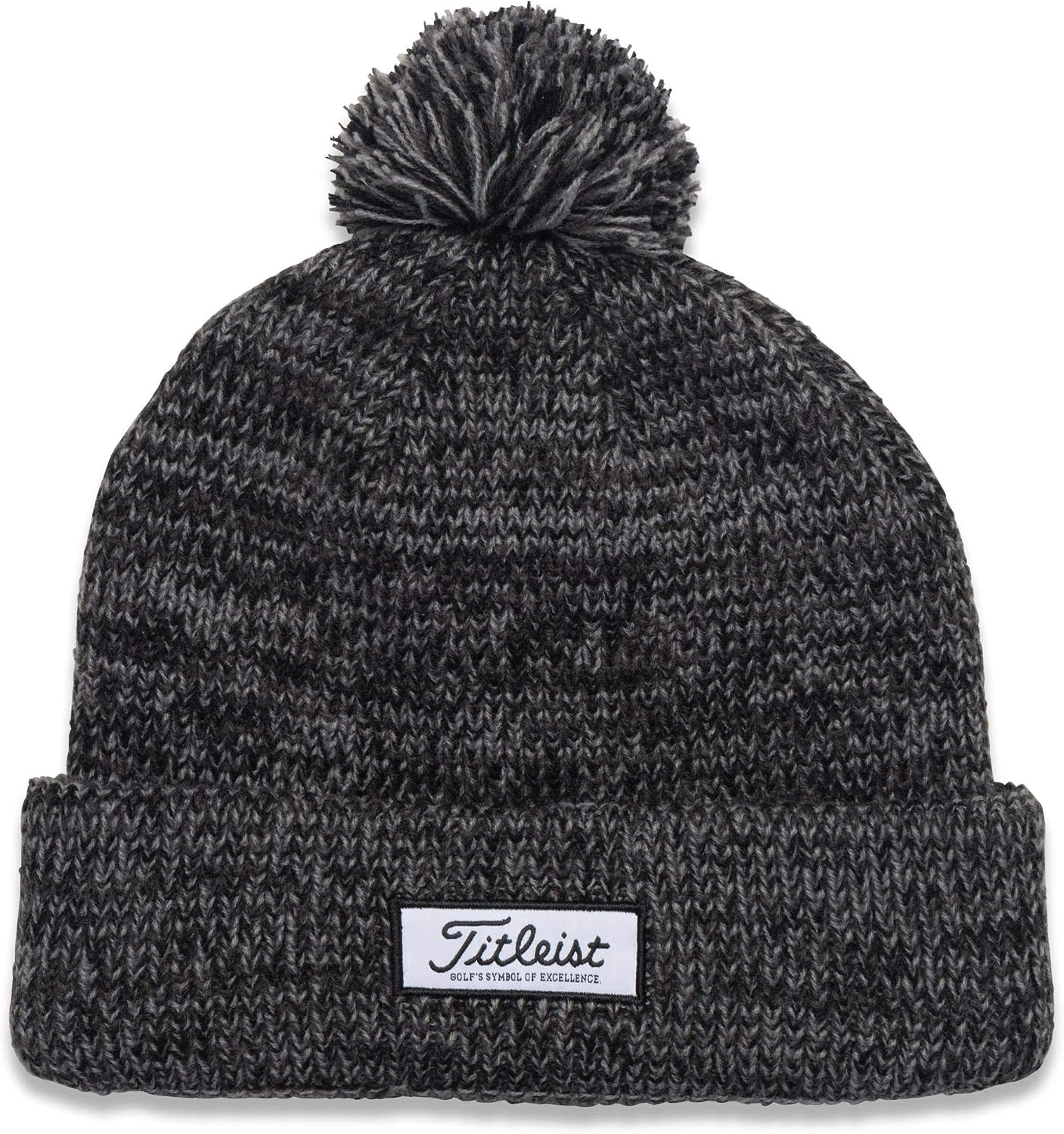 Titleist Men's Standard Pom Winter Golf Hat, Heathered Black, One Size Fits All
